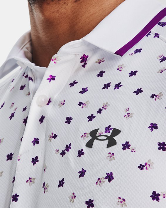 Men's UA Iso-Chill Floral Polo, White, pdpMainDesktop image number 4